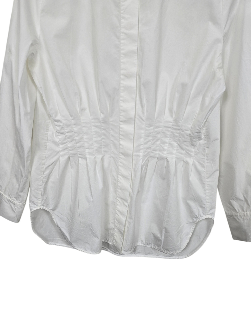 COS Crisp White Waisted Pintuck Granddad Collar Shirt 6 - Picture 6 of 15